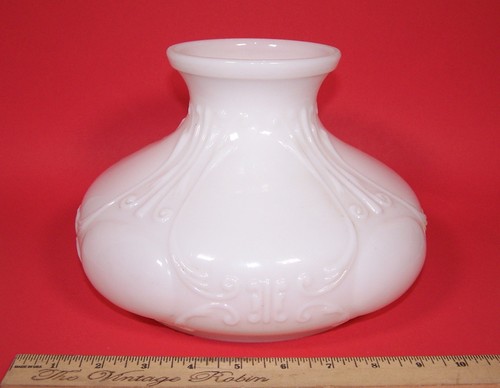 Vintage white glass student - vintage,