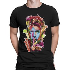 David Bowie colourful t-shirt | Fashion Collage Tee for Men | 100 % Cotton