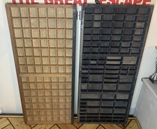 x2 Vintage Wooden Letterpress Printers Printing Trays- Wall Display Drawer