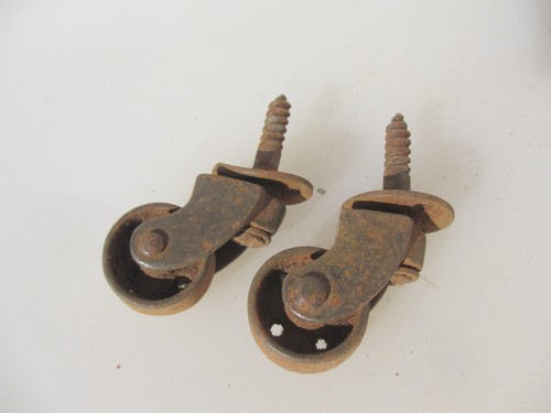 Antique iron furniture castors - iron,
