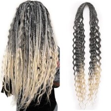 24" Curly Double Ended Dreadlocks Extension Boho Braids DE Dreads Locs Synthetic