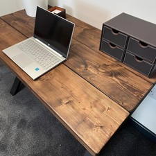 Rustic Wood Desk Urban Reclamation Handmade Solid Wood X Frame Office