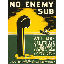 USA NAVY PERISCOPE SUBMARINE WAR BINOCULARS VINTAGE ADVERTISING POSTER 2056PY
