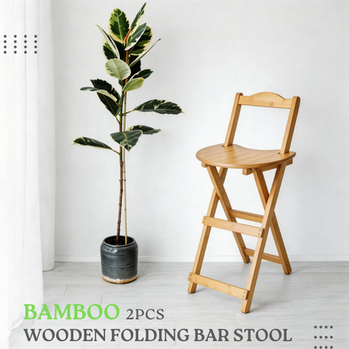 2pcs wooden folding bar stool - 2pcs,