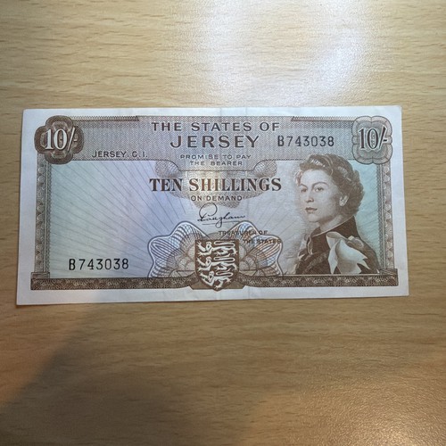 Jersey ten shillings note - jersey, note.