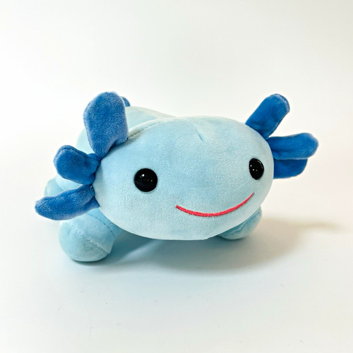 Blue axolotl soft toy cuddly - blue,