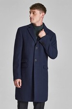 Ted Baker Navy Overcoat Wool