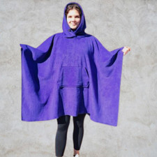 Purple Fleece Hooded Blanket Scout Guide Camp Blanket Poncho