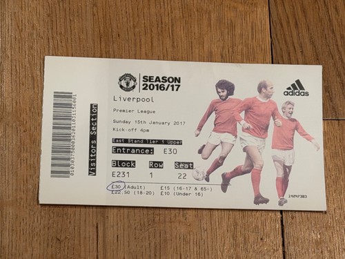 Ticket 2016 manchester - 2016/17,