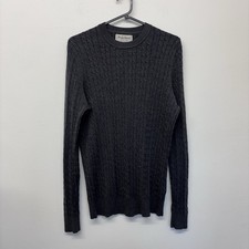 Hardy Amies Jumper Size Medium Grey Cable Knit Capsule Minimal 100% Wool