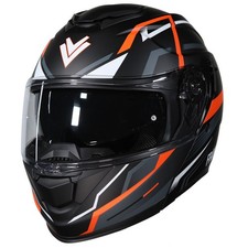Frank Thomas DV24 Flip-Front Motorcycle Helmet Matt Black Orange
