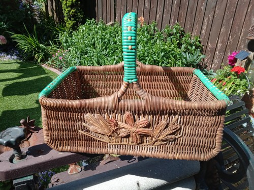 Vintage 1950s wicker shopping - 1950s,