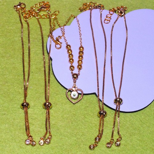 5pcs gold tone chain - gold, bracelets