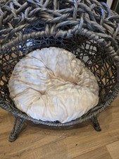 Wicker 3 Legged Cat/ Small Dog Bed With Cushion