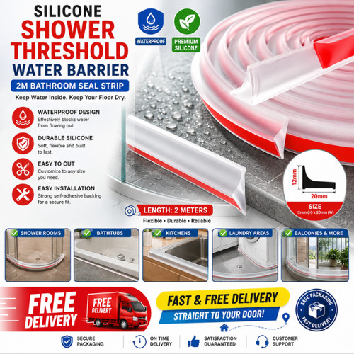 Silicone shower threshold - 2m,