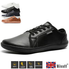 Mens Wide Barefoot Shoes Leather Sneakers Zero Drop Trainers Waterproof Running