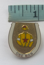 ONE MAN  Pin Badge Race  Horse racing memorabilia