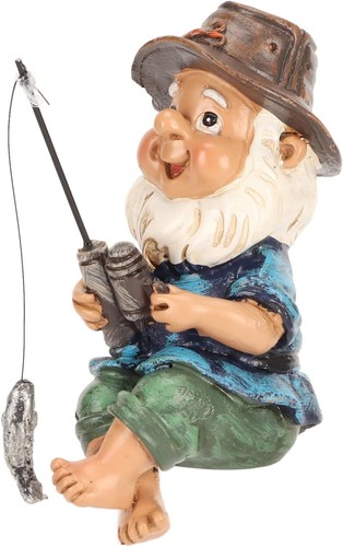Garden fishing gnome - garden,