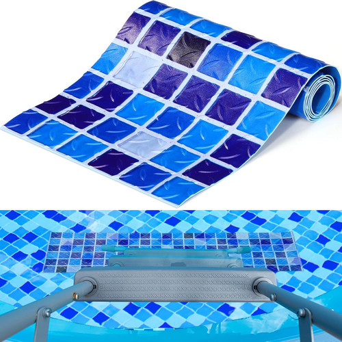 Pool step mat above - pool, ground