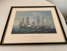 Framed signed print of H.M.S