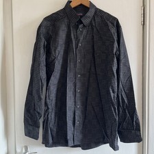 Casa Moda Black Comfort Fit Checked Shirt Size L 41/42 Never Worn 