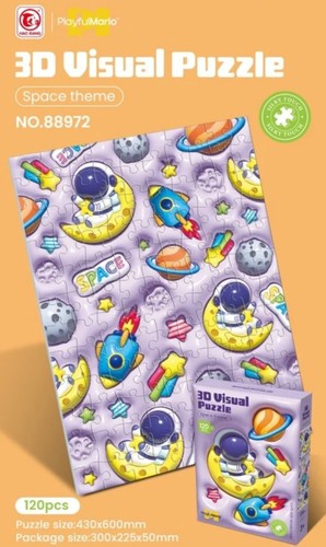 Space colourful jigsaw - 3d,