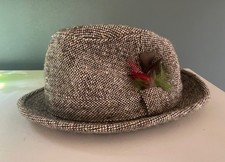 Vintage Christys London Tweed Hat 100% Wool Genuine Donegal Robbie Large Men 58