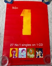 THE BEATLES 1 ORIGINAL PROMO 2-SIDED POSTER APPLE (2000) UK VG+