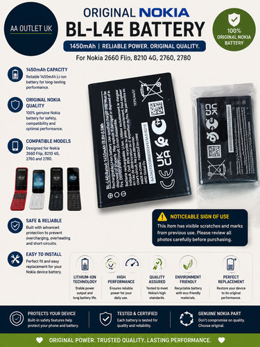 Original nokia l4e battery - nokia,