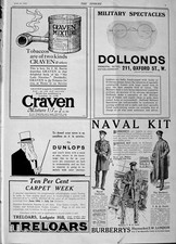 Original Old Antique Print 1916 Advertisment Burberry Craven Lotus Lawn Mowers