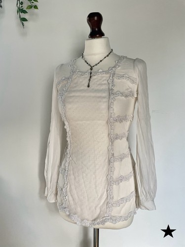 Topshop cream sheer frill - 🤍topshop,