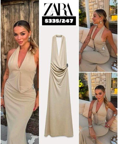Zara seashell halter dress - seashell,