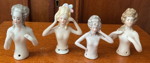 German porcelain half dolls - german,
