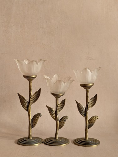 Vintage frosted glass - vintage, flower