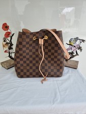 Genuine Louis Vuitton NeoNoe Damier Ebene Shoulder MM Bucket Bag