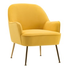Yellow Velvet Upholstered