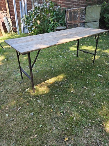 Large wooden trestle table - wooden,