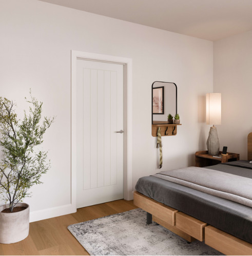 White primed internal door - primed,