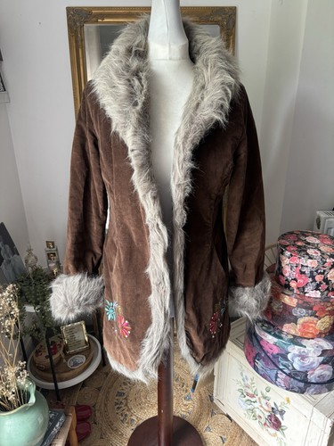 Vintage y2k brown afghan penny - y2k,