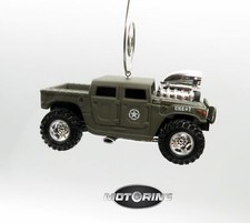 Hummer Humvee SUV Army Green Car Rare Christmas Ornament Diecast