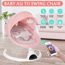 Bluetooth Electric Baby Swing Infant Cradle Bouncer Rocker Chair Music Remote UK