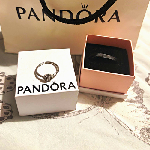 Pandora silver pavé band ring - pavé,