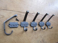 Cast iron Rustic coat hooks vintage old English Victorian retro pegs AI
