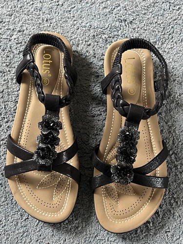 Lotus black women sandals - women's,