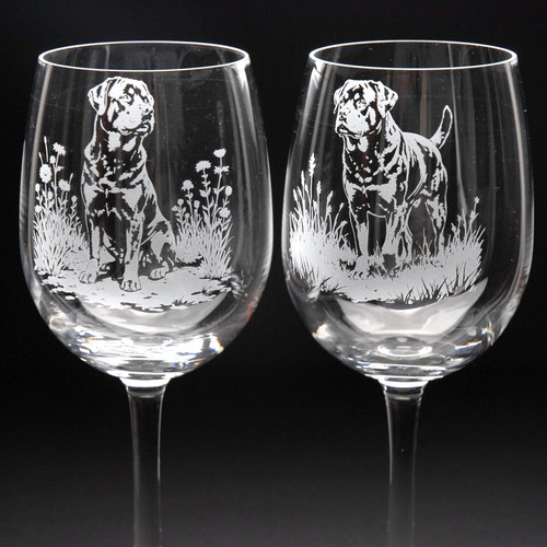 Rottweiler dog crystal wine - dog,