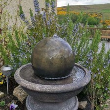 STONE BALL SPHERE GARDEN PATIO