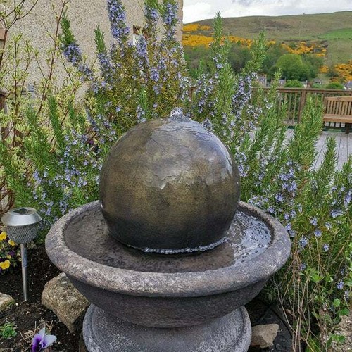 Stone ball sphere garden patio - stone,