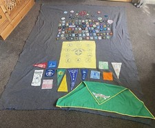 Large Blanket Cover In Sew On Scout Badges + Pendants