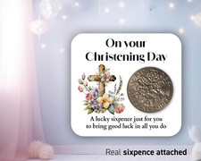 Floral Cross Christening Lucky