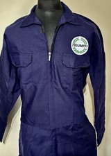 Retro Triumph Badged Zip Front Navy Boiler Suit Overalls Size XL 46-48" Chest